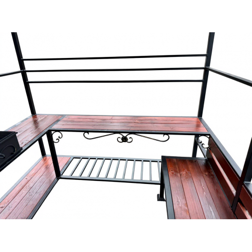 Мангал с крышей и печкой Лофт премиум