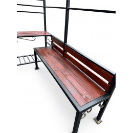 Мангал с крышей и печкой Лофт премиум