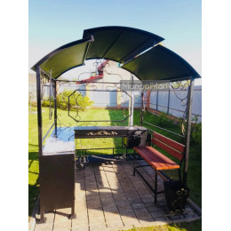 Беседка с мангалом и печкой "Медея Люкс"