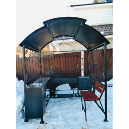 Беседка с мангалом и печкой "Медея Люкс"
