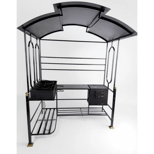 Мангал с крышей и печкой Шеф