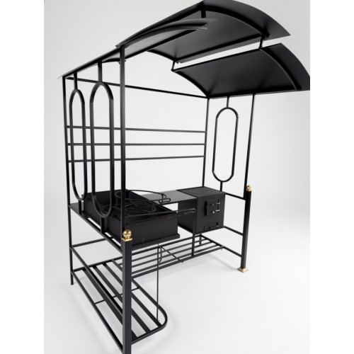 Мангал с крышей и печкой Шеф