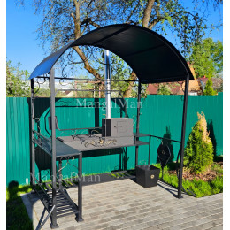 Мангал с крышей и печкой Медея