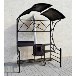 Мангал с крышей и печкой Авангард