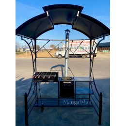 Мангал с крышей и печкой Авангард