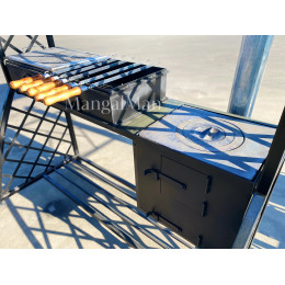 Мангал с крышей и печкой Чехов люкс