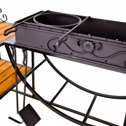 Мангал с крышей и печкой Медея лайт с дровницей
