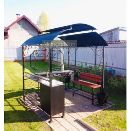 Мангал с крышей и печкой Медея Люкс