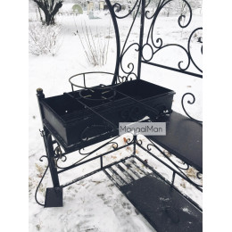 Мангал с крышей и печкой Угловой