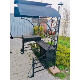 Мангал с крышей и печкой Угловой