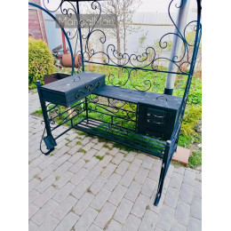 Мангал с крышей и печкой Угловой