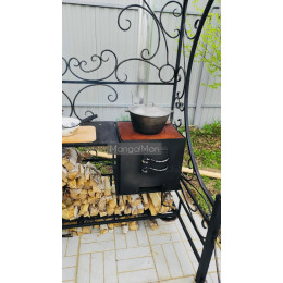 Мангал с крышей и печкой Угловой