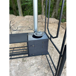 Мангал с крышей и печкой Угловой N3