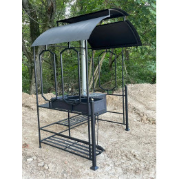 Мангал с крышей и печкой Угловой N3