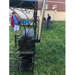 Мангал с крышей и печкой Уют