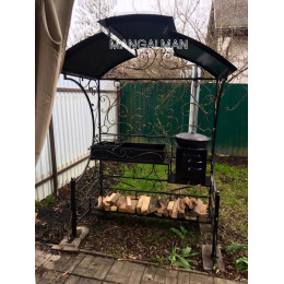 Мангал с крышей и печкой Уют