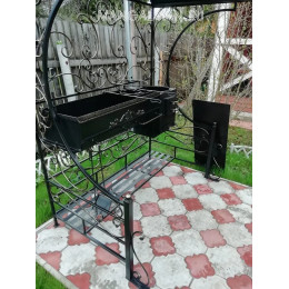 Мангал с крышей и печкой Уют Премиум