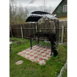 Мангал с крышей и печкой Уют Премиум