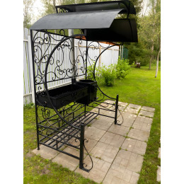 Мангал с крышей и печкой Уют Премиум