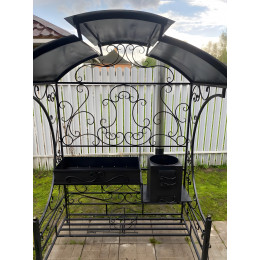 Мангал с крышей и печкой Уют Премиум